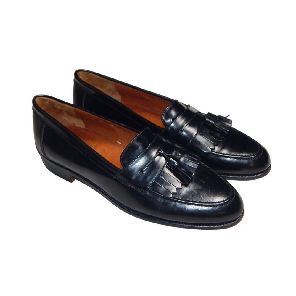 Church's Handmade Shoes Prima Classe Black Tasseled Kiltie Loafers Size 9 Narrow